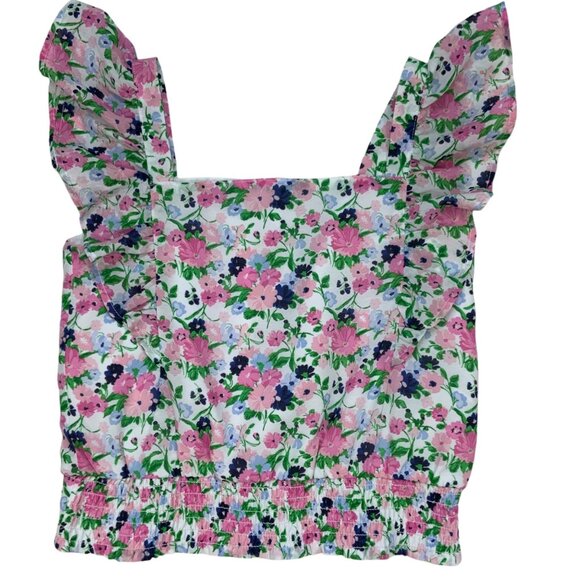 Janie And Jack 2 Piece Skirt Set 7 Years Floral Chiffon Ruffles Coastal Resort - Picture 6 of 11